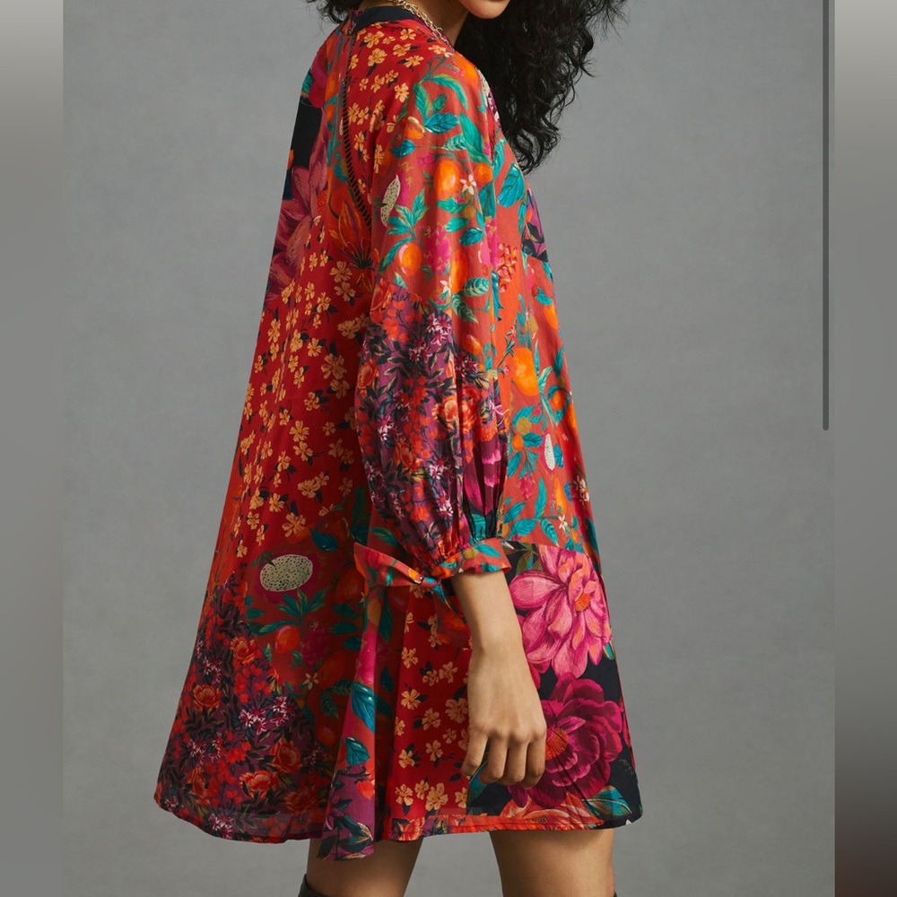 Farm Rio Printed Mini Tunic Dress Medium - Picture 4 of 4